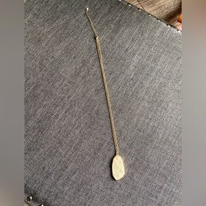 GV9 gold toned necklace with cream Druzy stone